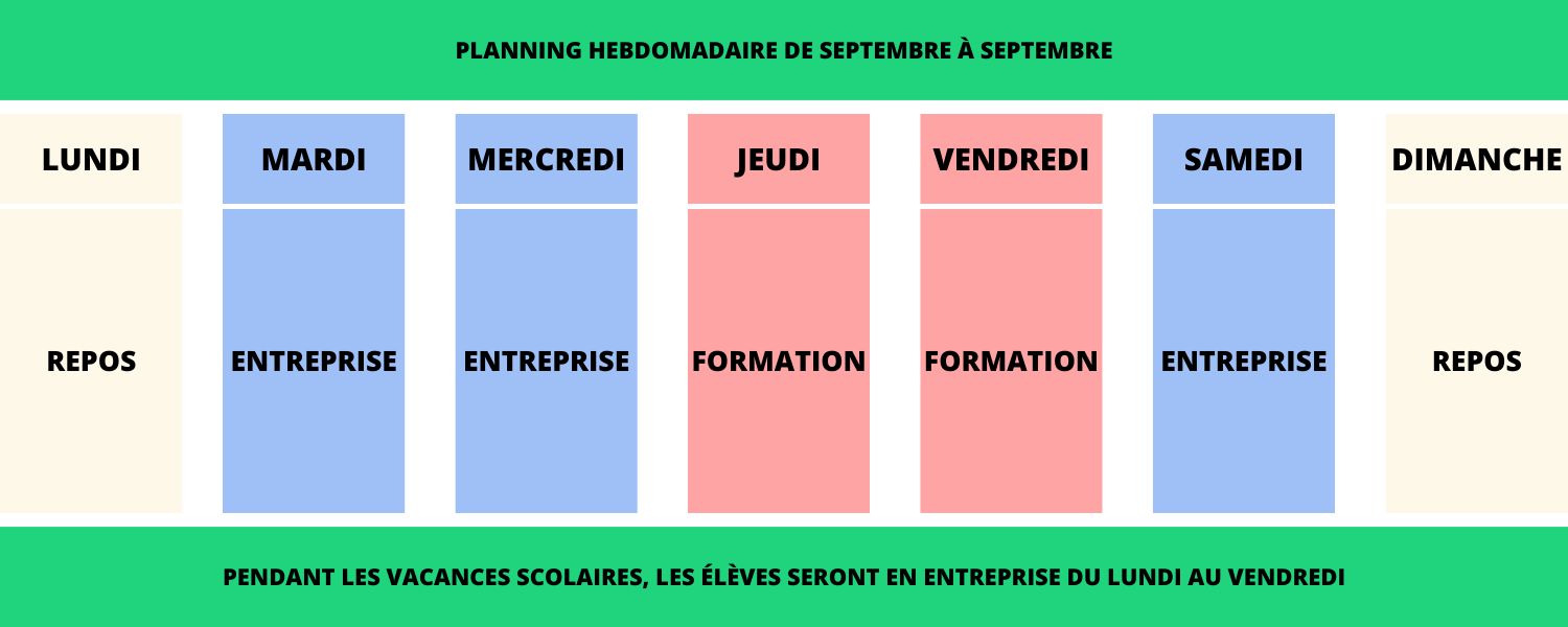 Planning de la formation BPJEPS